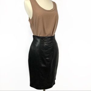 Vintage ValerieStevens Lambskin Black Pencil Skirt